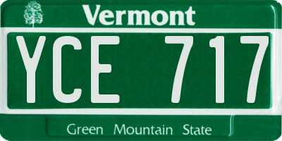 VT license plate YCE717