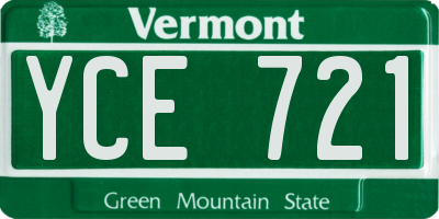 VT license plate YCE721