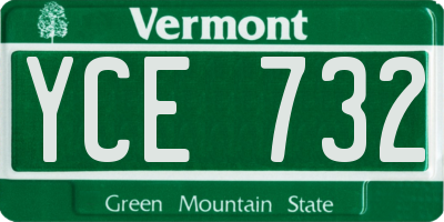 VT license plate YCE732