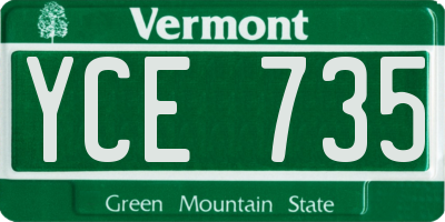 VT license plate YCE735