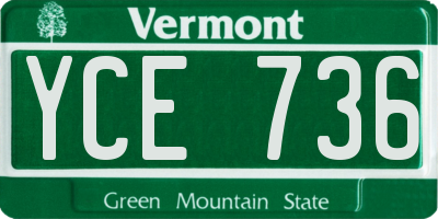 VT license plate YCE736