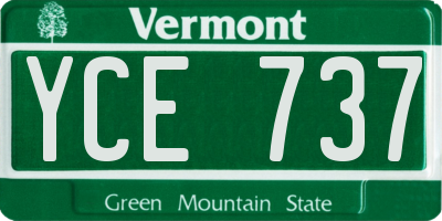 VT license plate YCE737