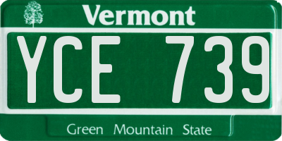 VT license plate YCE739