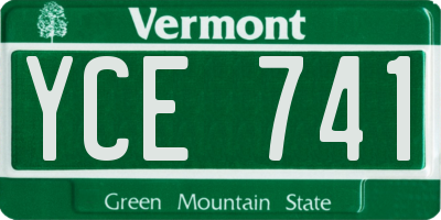 VT license plate YCE741