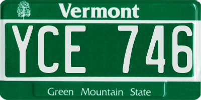 VT license plate YCE746