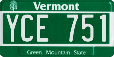 VT license plate YCE751