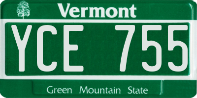 VT license plate YCE755