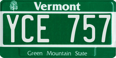 VT license plate YCE757