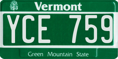 VT license plate YCE759