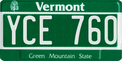 VT license plate YCE760