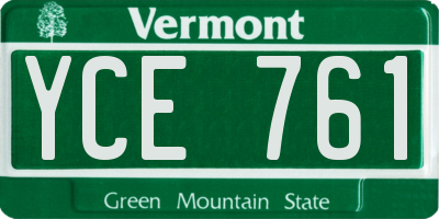 VT license plate YCE761