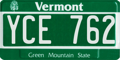 VT license plate YCE762
