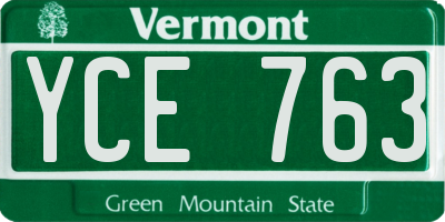 VT license plate YCE763