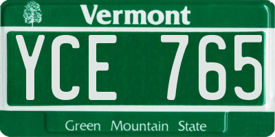 VT license plate YCE765