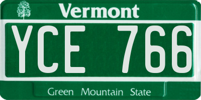 VT license plate YCE766