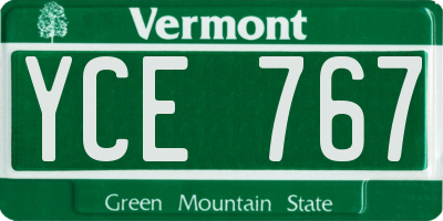 VT license plate YCE767
