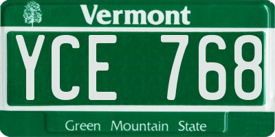 VT license plate YCE768
