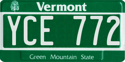 VT license plate YCE772