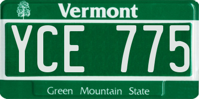 VT license plate YCE775