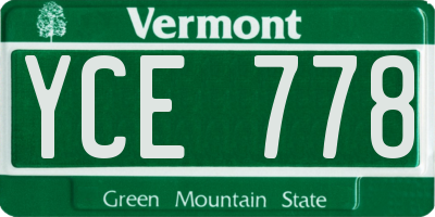 VT license plate YCE778
