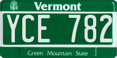 VT license plate YCE782