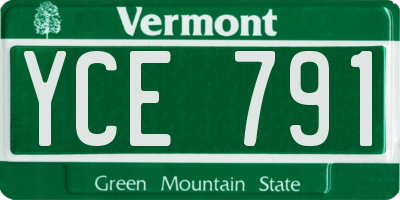 VT license plate YCE791