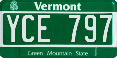 VT license plate YCE797