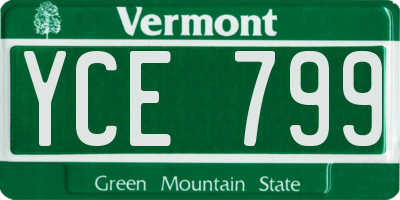 VT license plate YCE799