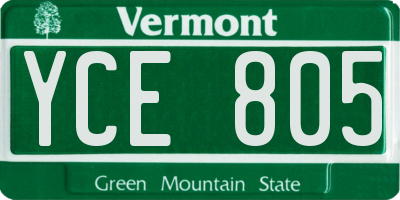 VT license plate YCE805