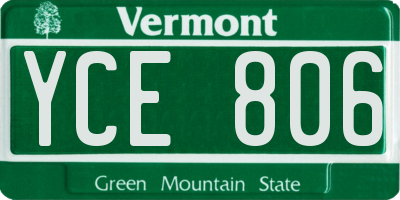 VT license plate YCE806