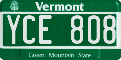 VT license plate YCE808