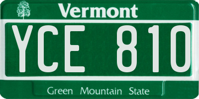 VT license plate YCE810