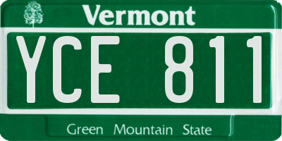 VT license plate YCE811