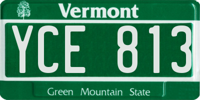 VT license plate YCE813