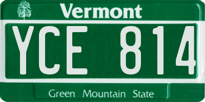VT license plate YCE814