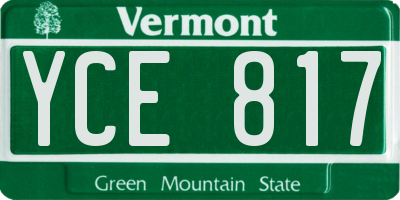 VT license plate YCE817
