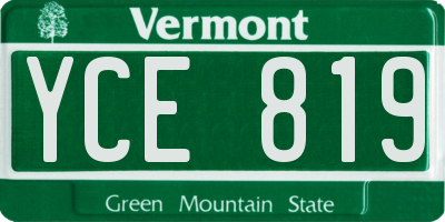 VT license plate YCE819