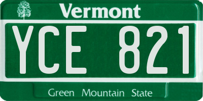 VT license plate YCE821
