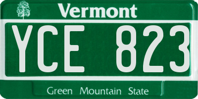 VT license plate YCE823