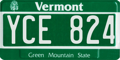 VT license plate YCE824