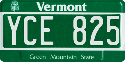 VT license plate YCE825