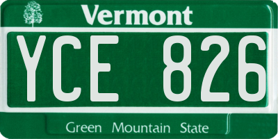VT license plate YCE826