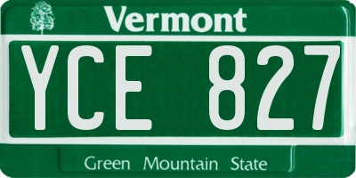 VT license plate YCE827