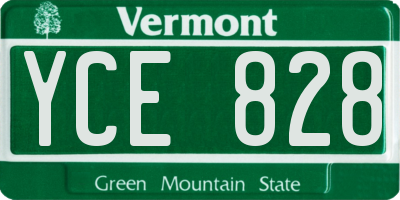 VT license plate YCE828