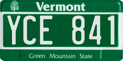 VT license plate YCE841