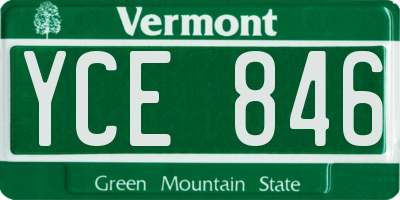 VT license plate YCE846
