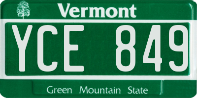VT license plate YCE849
