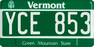 VT license plate YCE853
