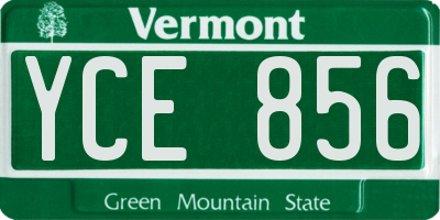 VT license plate YCE856