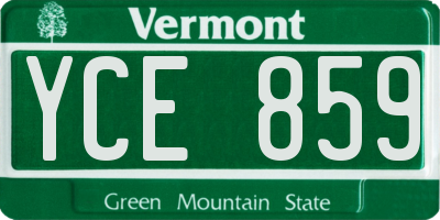 VT license plate YCE859